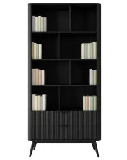 Czarny regał na książki glamour - Nook 3X w sklepie Edinos.pl