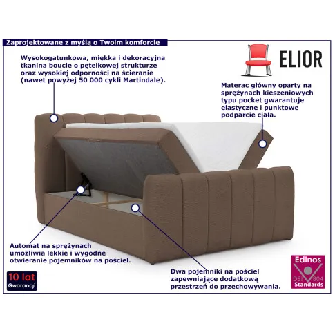 Brązowe pikowane łóżko chmurka