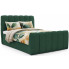 Ciemnozielone łóżko kontynentalne tapicerowane boucle - Cloud