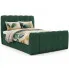 Ciemnozielone łóżko kontynentalne tapicerowane boucle Cloud