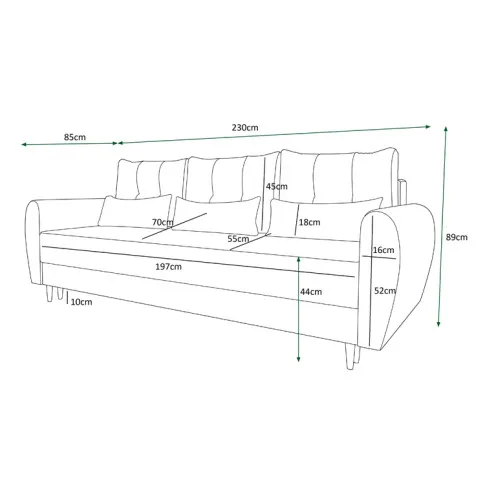 Szczegółowe zdjęcie nr 10 produktu Beżowa sofa rozkładana - Sinsiew 3X