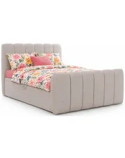 Szarobeżowe nowoczesne łózko kontynentalne - Cloud w sklepie Edinos.pl