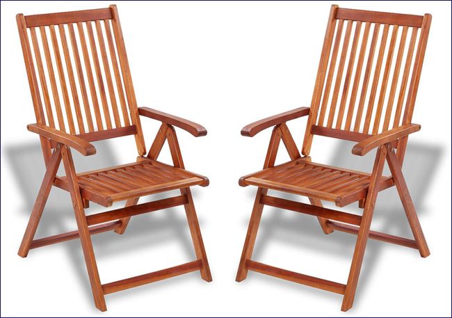 Składane drewniane krzesła na taras Pasadena