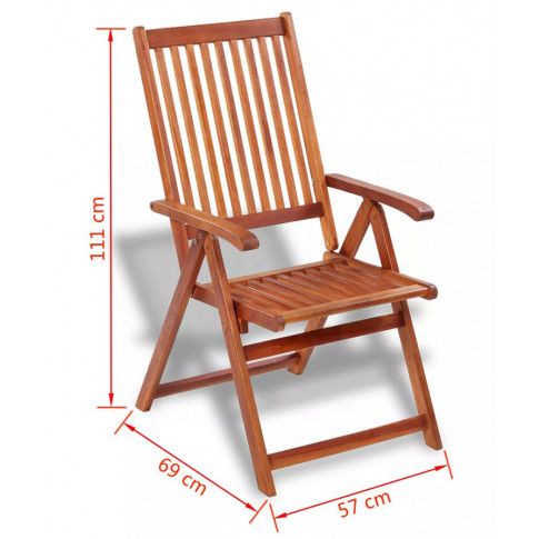 Szczegółowe zdjęcie nr 11 produktu Składane drewniane krzesła ogrodowe Pasadena 2 szt