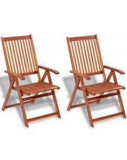Składane drewniane krzesła ogrodowe Pasadena 2 szt w sklepie Edinos.pl
