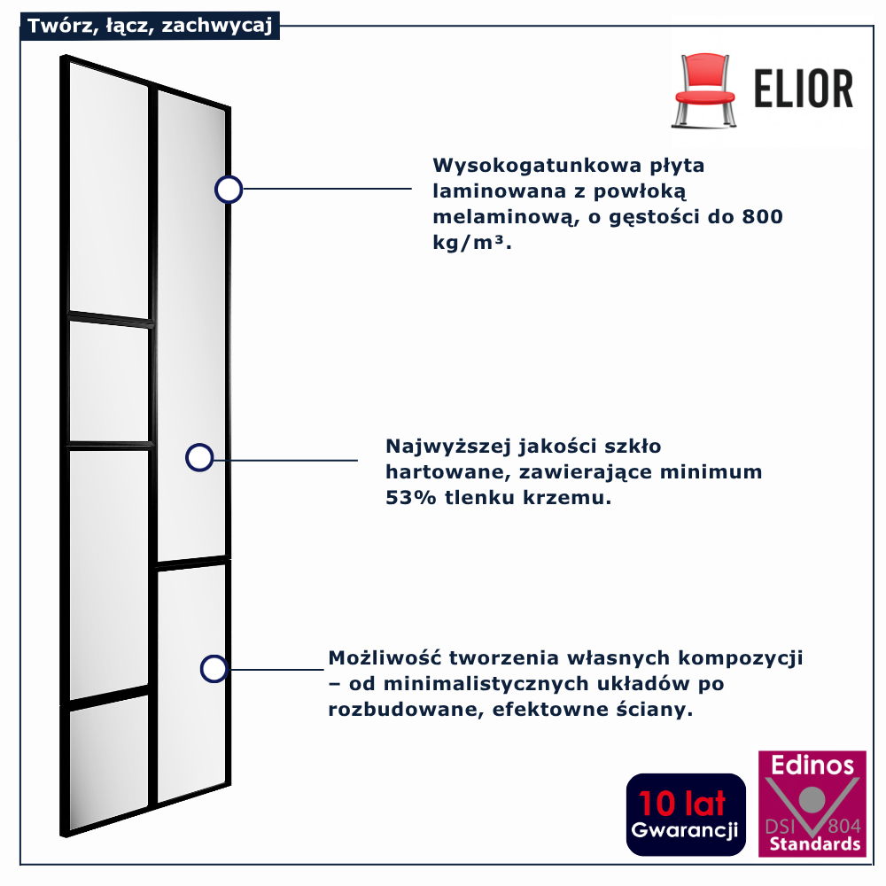 zestaw paneli lustrzanych