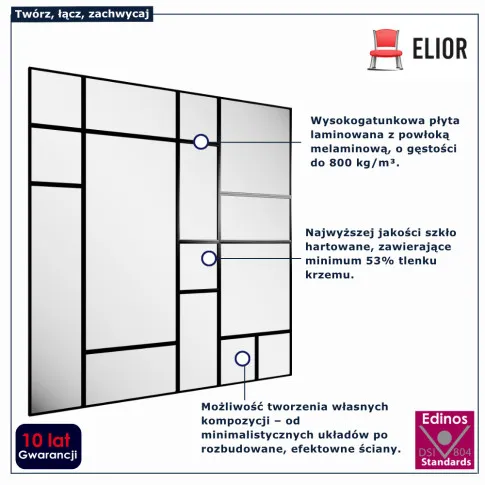 nowoczesna infografika paneli lustrzanych