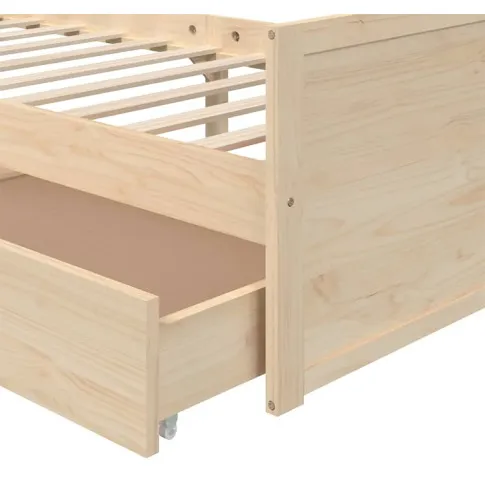 Szczegółowe zdjęcie nr 8 produktu Sosnowe pojedyncze łóżko z szufladami 90x200 - Kamos