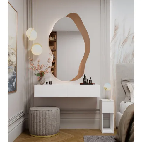 wizualizacja eleganckiej półki białej Poxo