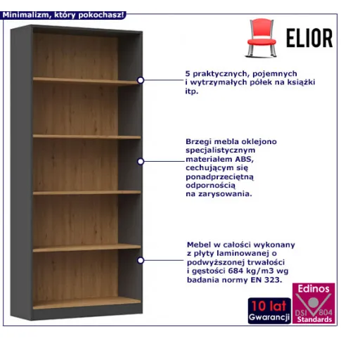 Zdjęcie szary otwarty regał z półkami na ubrania Fawios 4X | Edinos.pl