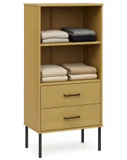 Brązowy regał na ubrania z 2 szufladami - Daxa 4X w sklepie Edinos.pl