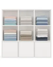 Biały regał na ubrania z zamykanymi szafkami - Kedi 4X w sklepie Edinos.pl