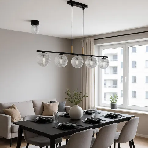 pieciokloszowy żyrandol