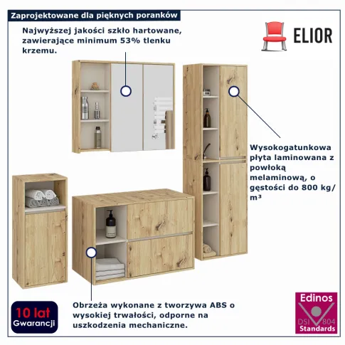 stylowy komplet mebli łazienkowch Horis