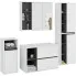 Nowoczesny zestaw mebli do łazienki biały+grafit - Horis