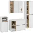 Nowoczesny zestaw mebli łazienkowych biały + dąb sonoma - Horis
