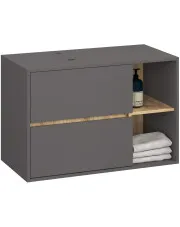 Szafka łazienkowa podwieszana 90cm grafit szary+ dąb artisan - Hosti w sklepie Edinos.pl