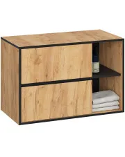 Wisząca szafka łazienkowa 90 cm dab craft+ czarny - Hosti w sklepie Edinos.pl