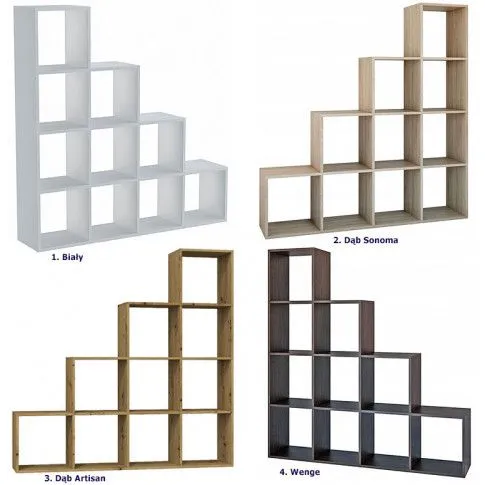 Szczegółowe zdjęcie nr 6 produktu Biały regał na książki, biblioteczka - Cesaro 5X