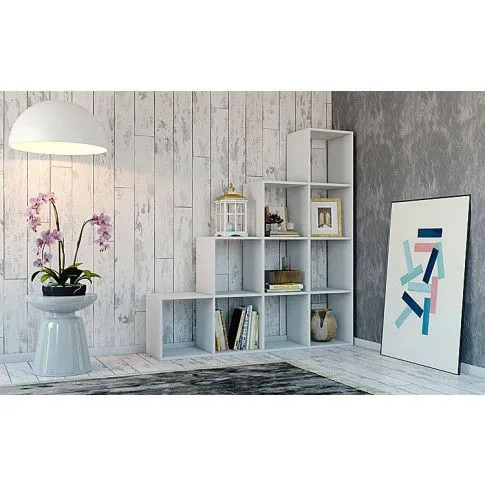 Szczegółowe zdjęcie nr 5 produktu Biały regał na książki, biblioteczka - Cesaro 5X