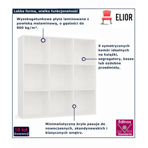 Zdjęcie biały modułowy regał na książki Kedi 3X| Edinos.pl