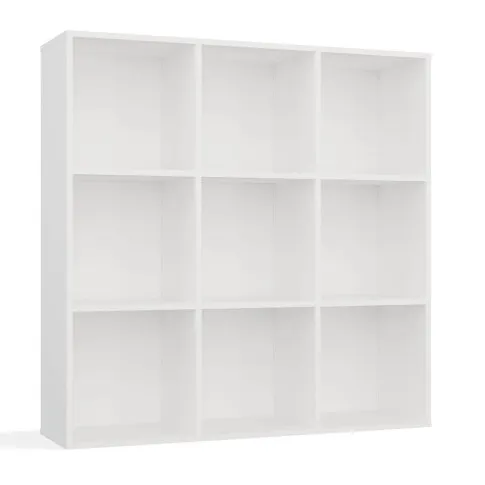 Fotografia Biały regał na książki z 9 półkami - Kedi 3X z kategorii Meble do przechowywania