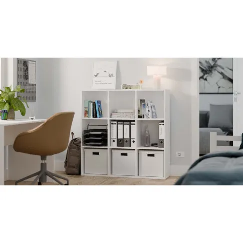 Szczegółowe zdjęcie nr 4 produktu Biały regał na książki z 9 półkami - Kedi 3X