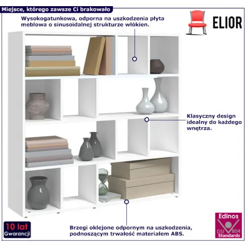 Zdjęcie biały niski regał na książki Navo | Edinos.pl