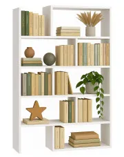 Biały rozsuwany regał na książki - Inglis 3X w sklepie Edinos.pl