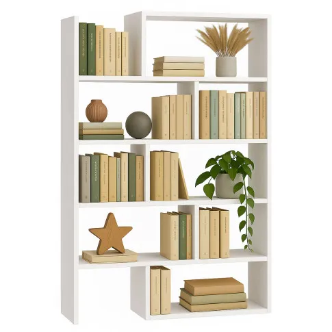 Zdjęcie produktu Biały rozsuwany regał na książki - Inglis 3X.