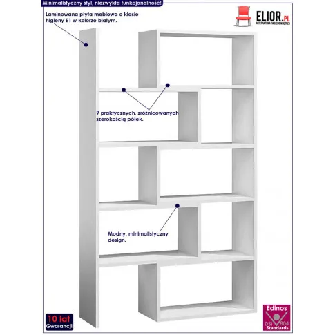 Zdjęcie nowoczesny biały regał na książki, dokumenty Inglis 3X | Edinos.pl