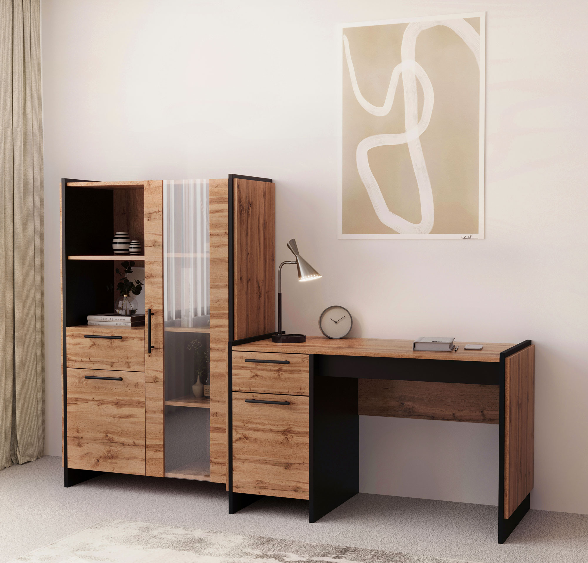 Przykładowa aranżacja z biurkiem Fellia 3X