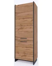 Nowoczesny regał zamykany dąb wotan + czarny - Fellia 8X w sklepie Edinos.pl