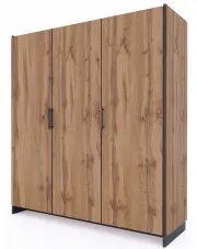 Szafa trzydrzwiowa do przechowywania dąb wotan + czarny - Fellia 11X w sklepie Edinos.pl