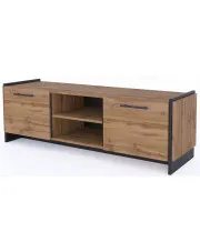 Nowoczesna szafka RTV dąb wotan + czarny - Fellia 14X w sklepie Edinos.pl