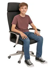 Czarny fotel dziecięcy młodzieżowy do biurka - Wiopa w sklepie Edinos.pl