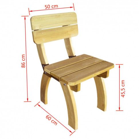 Wymiary drewnianego krzesła ogrodowego Darco