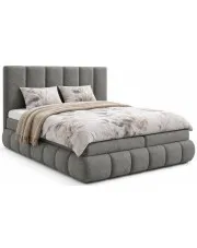 Ciemnoszare łóżko kontynentalne 5 rozmiarów - Soressa 3X  w sklepie Edinos.pl