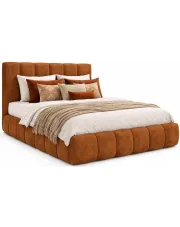 Łóżko kontynentalne w kolorze koniaku 5 rozmiarów - Soressa 3X  w sklepie Edinos.pl