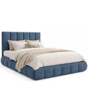 Niebieskie tapicerowane łóżko pikowane 5 rozmiarów - Soressa 3X  w sklepie Edinos.pl