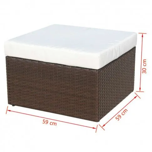 Wymiary podnóżka do brązowego fotela ogrodowego Bonta