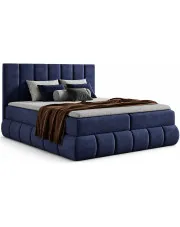 Granatowe łóżko kontynentalne 5 rozmiarów - Soressa 4X  w sklepie Edinos.pl