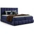 Granatowe łóżko kontynentalne 5 rozmiarów - Soressa 4X 