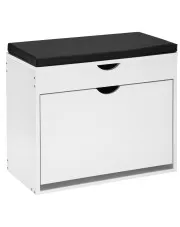 Biała szafka na buty z czarnym siedziskiem - Imandi w sklepie Edinos.pl