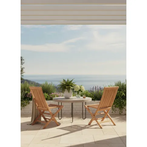 Fotografia Składane krzesła ogrodowe tekowe Ficaro - 2 szt z kategorii Krzesła