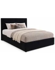 Czarne łóżko tapicerowane z pikowanym zagłówkiem 160x200 - Eccio 6X w sklepie Edinos.pl