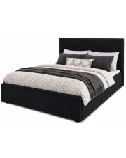 Czarne łóżko pluszowe z pojemnikiem 160x200 - Eccio 7X w sklepie Edinos.pl