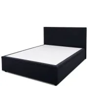 Czarne łóżko pluszowe z pojemnikiem 160x200 - Eccio 7X w sklepie Edinos.pl