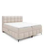 Beżowe tapicerowane łóżko kontynentalne 5 rozmiarów - Ravesso w sklepie Edinos.pl