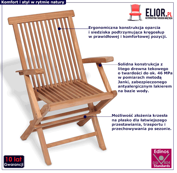 Krzesła tekowe z podłokietnikami Ficaro 2X